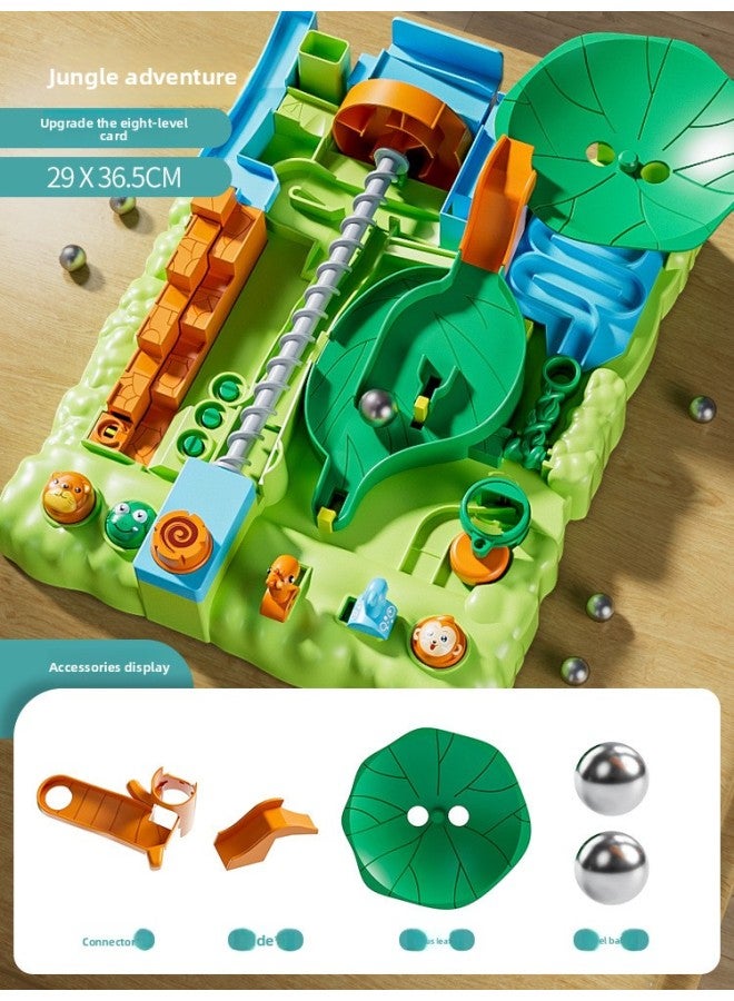 Jungle Adventure Rolling Ball Track Desktop Game Educational Toy for Boys Aged 3-6 Marble Maze